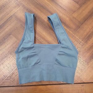 Free People Good Karma Square Neck Bra Blue/Green XS/S